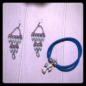 Lucky Brand Turquoise Earrings and Bracelet